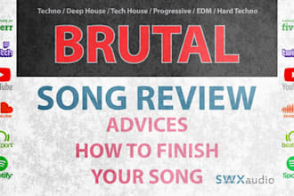 review your techno, tech house, edm track and help to finish, pdf feedback