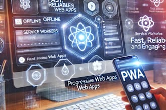 develop a professional website and pwa using react js