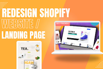 revamp, redesign, clone shopify website, shopify store, or shopify landing page