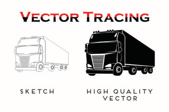trace, convert and redraw any logo or sketch into vector