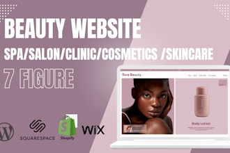 design beauty salon, skincare, makeup, cosmetic store, clinic, spa website