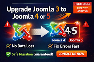 upgrade joomla 3 to joomla 4 or 5, migration, fix errors fast