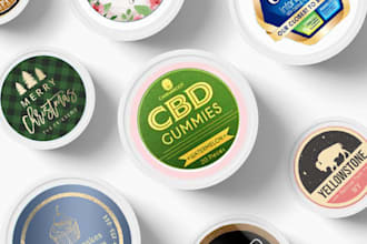 create cbd label stickers and mockup
