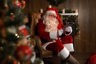 christmas promo video with santa claus