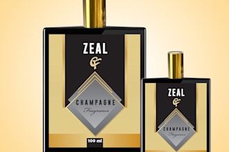 do perfume label design, bottle label, and packaging design