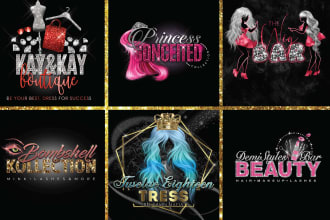 design eyelashes, beauty salon, hair extension and cosmetics logo