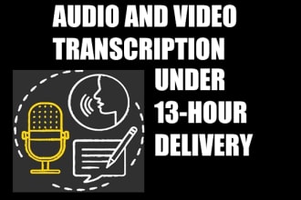 offer audio or video high quality transcription in english