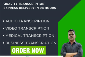 transcribe 60 minutes of audio for usd20