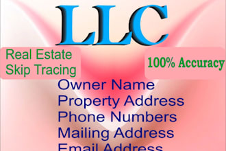 do real estate  llc skip tracing