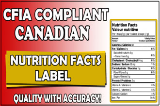 do cfia compliant canadian bilingual nutrition facts label