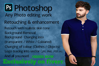 do any photoshop photo editing retouching work