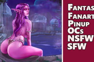 draw oc,fan art, fantasy,pinup,sfw,nsfw art illustrations