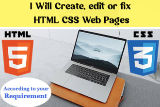 create edit or fix psd xd to html css website