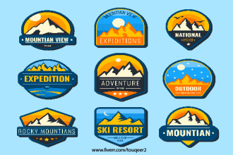 design minimalistic badge, patch, sticker, label, and logo