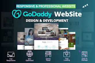 design and develop godaddy website , hostinger website, ionos website