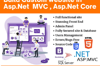 build a custom website in asp dot net mvc and dot net core