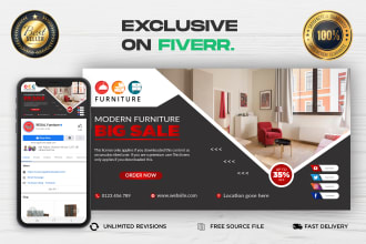 create professional facebook cover banner design within 6 hours