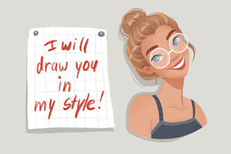 draw your portrait in cartoon disney style