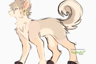 draw sketch fullbodie furry art