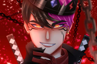 draw anime style illustration, fanart, or design for your oc