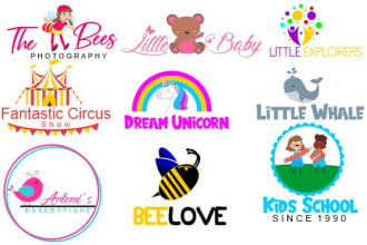 do cute and professional baby kids shop ,preschool, daycare, pet store logo