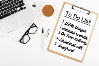 manually rewrite, paraphrase, edit and proofread your articles and blogs