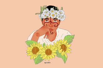 unique illustration in the wayuu style