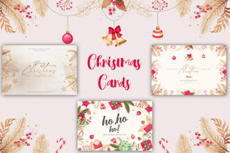 design amazing christmas cards, christmas poster banner new year greeting cards