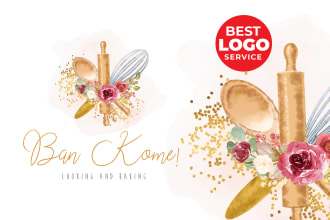 design floral, feminine and watercolor logo