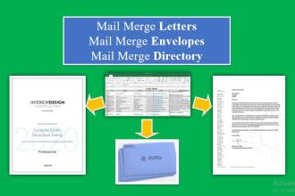mail merge for letters, envelopes and labels