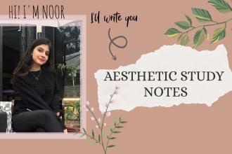 write aesthetic study notes
