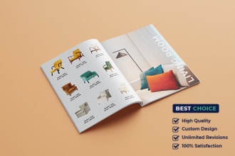 design product catalog, line sheet, sell sheet, magazine cover in 24 hr