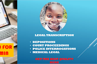 do a transcription of legal audio files such as depositions