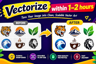 do vectorize logo and image within 1 hour