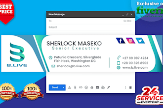 design clickable HTML email signature for outlook, gmail, mac mail etc