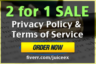 write a terms of service and privacy policy for your website