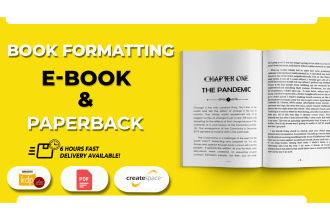 do book interior formatting for kindle,kdp and paperback