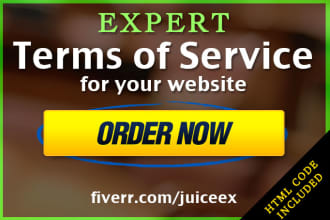write a terms of service agreement for your website