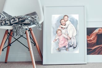 paint an amazing family portrait in watercolor