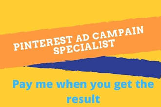 be your pinterest ad campaign manager,any paid marketing