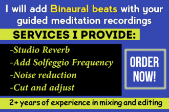 mix your guided meditation, subliminals,affirmations audio with meditation music