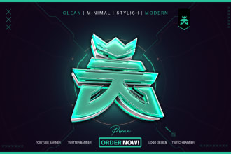 create 3d gaming logo and banner