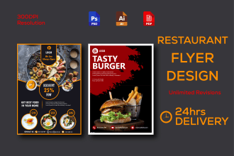 design luxury minimalist food flyer or poster, restaurant menu