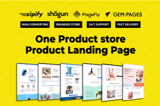 build shopify dropshipping one product store , landing page pagefly gempages