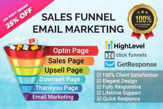 create sales funnel on clickfunnels, getresponse, systeme io