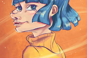 create a cute youtube avatar portrait