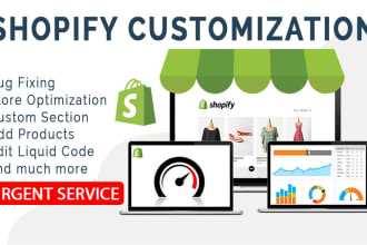 do shopify customization, fix bug, custom section