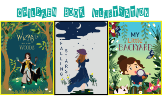 draw children book and christmas book illustration