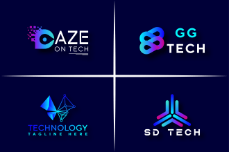 design a modern tech, startup, security, and crypto technology logo