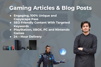 write gaming articles, gaming blogs and gaming content